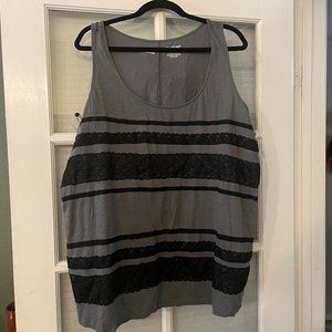 LANE BRYANT knit & lace tank top - EUC!